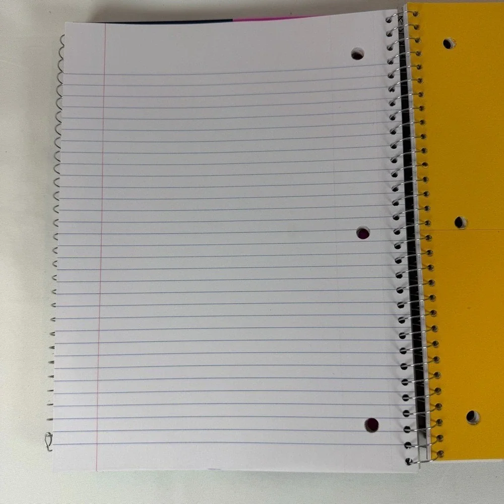 OfficeHub 3 Subject Spiral Notebooks College Ruled 120 Sheets 4 Pockets 3 Pack